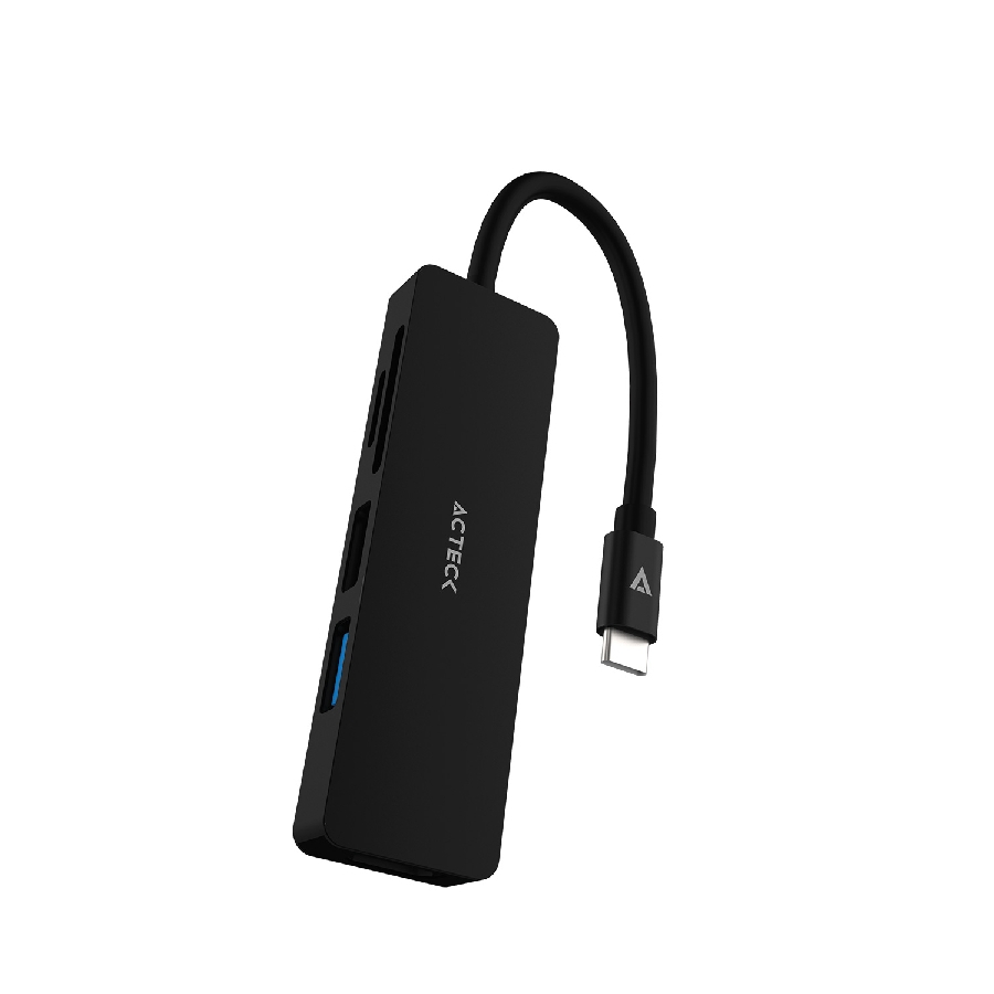 HUB ACTECK GATE 5 DH640 / USB C 4 PUERTOS USB A - HDMI - LECTOR DE MEMORIAS 10 CM NEGRO