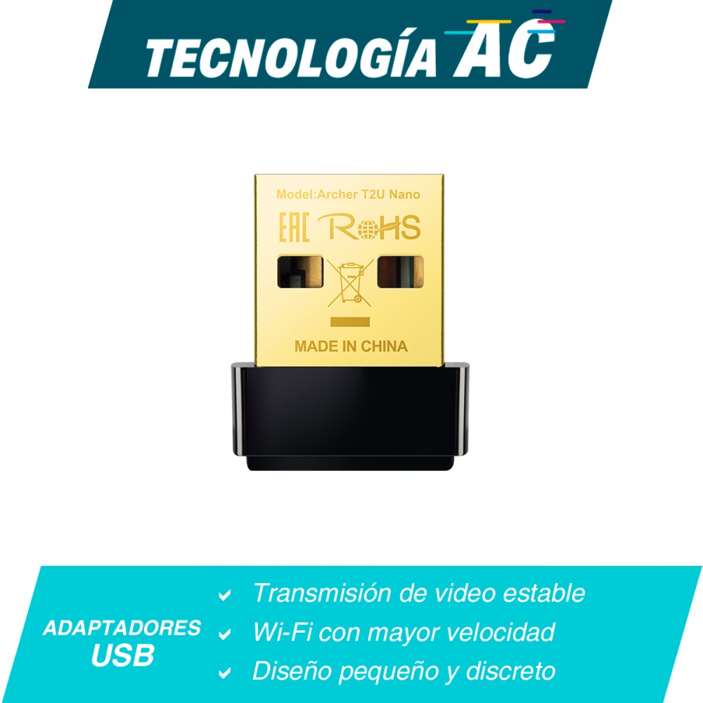 Tarjeta De Red Tp-Link Archer T3u Nano | Usb AC1300 | 5ghz 867 mbps, 2.4ghz 400mbps